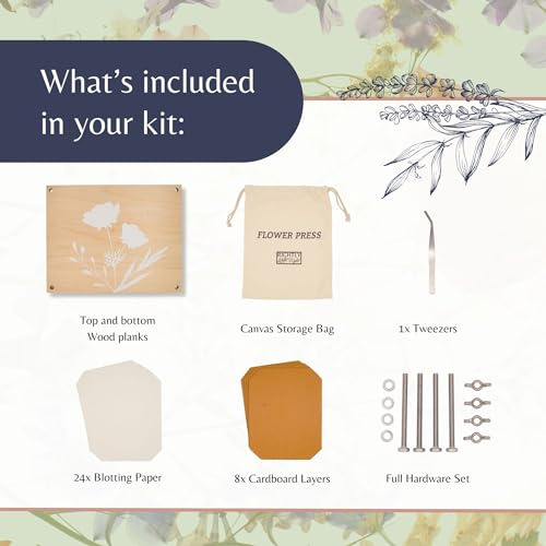 Kit Prensa Flores Madera Resistente 20x25 Cm Kit Conservació