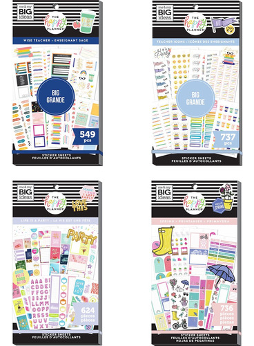 Etiquetas Adhesiva Stickers 30 Hojas Happy Planner Pegatinas Color Spring