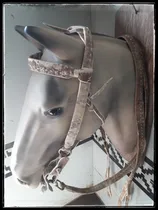 Comprar Cabezada Y Riendas Dobles En Cuero Crudo X 3 Cm De Ancho! Me