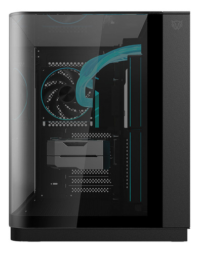 Gabinete Gamer Balam Rush Tank Expert Curve 6800 Atx Media Torre 3 Fan Panel Curvo Cristal Templado Usb-c Argb Negro Br-941570