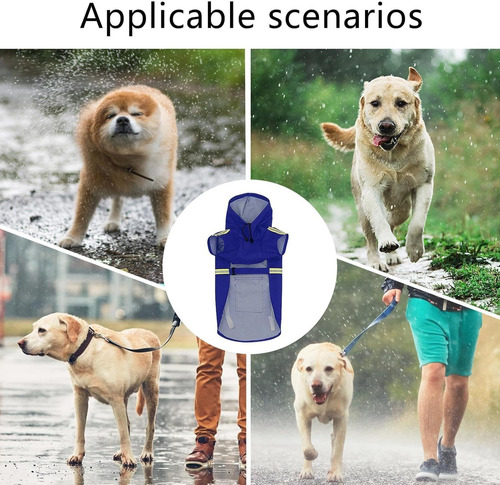 Impermeable Para Perros Con Capucha Con Rayas
