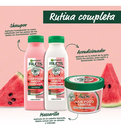 Kit Garnier Fructis Hair Food Sandía Rutina Completa Pelo Normal