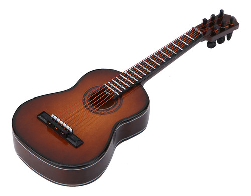 Maqueta De Madera En Miniatura Con Pantalla De Miniguitarra