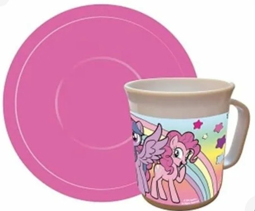 Taza Con Plato My Little Pony Licencia Original 