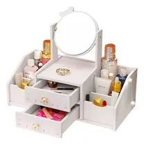Comprar Organizador De Maquillaje Cosméticos Joyas Con Espejo Madera