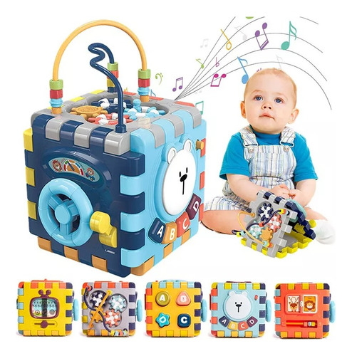 Cubo Didáctico Y Educativo Juguete Montessori 6 En 1 P/bebé