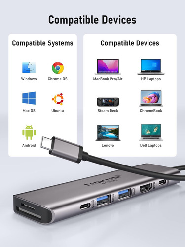 Adaptador Multipuerto Usb C Hub Estación De Acoplamiento 7 1