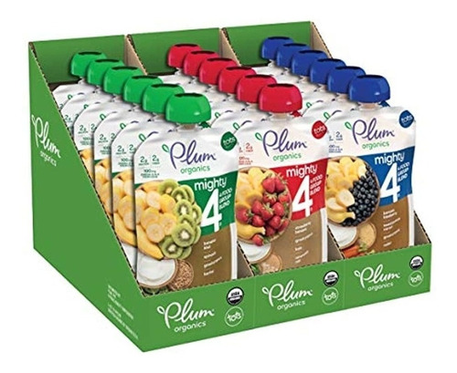 Plum Organics Mighty 4, Comida Orgánica Para Niños Pequeñ