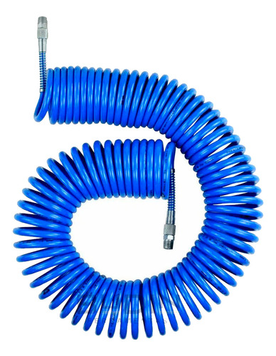 Mangueira Espiral 8 Mm Engate 1/4 P/ Compressor 10mt Corneta Cor Azul