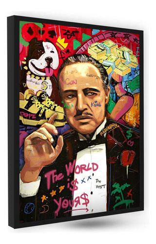 Quadro Decorativo Don Corleone Chefão Linha Gold