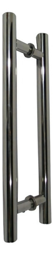 Puxador Para Porta Duplo 300mm Tubular Aluminio Polido [ 700