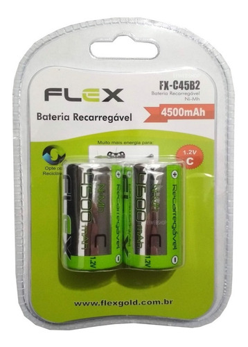 Imagem 2 de 5 de Carregador Flex Com 6 Pilhas C Media 4500 Universal Fx C06