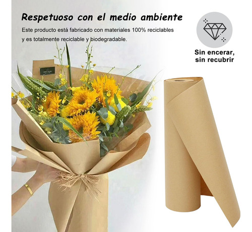 Rollo De Papel Kraft, 45 Cm Ancho X 30 Metros De Largo,