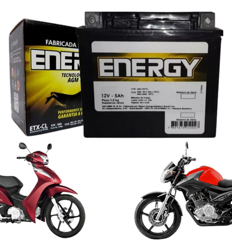 Bateria Honda Pcx 150 Dlx / Sport 2013 A 2018 - Energy 5ah