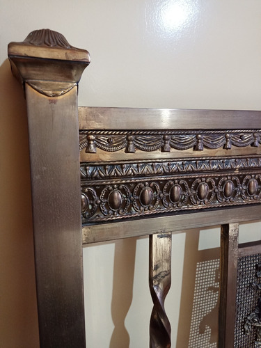 Imagen 4 de 6 de Respaldo Cama Antiguo Bronce 2 Plazas Muy Bueno