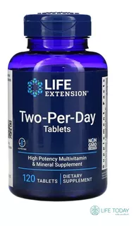 Suplemento Em Tabletes Life Extension Two Per Day Vitaminas Em Frasco 120 Un