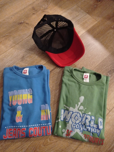 Lote Remeras C&a Talle 14 Y Gorro Con Visera Nuevo Niño Adol