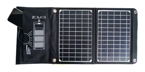 Imagen 1 de 10 de Cargador Portatil Panel Solar Celular Plegable Usb 15w 