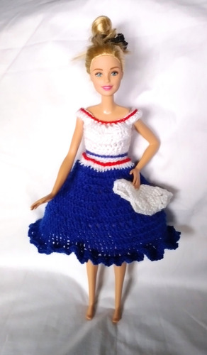 Vestido De Huasa Para La Muñeca Barbie, Tejido A Crochet