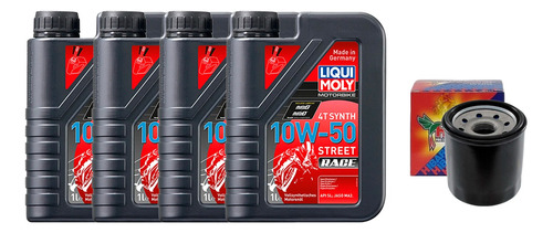 Kit Triumph 675/800/1050/1200 4l Liqui Moly 10w50 + Filtro