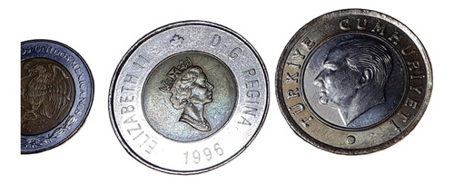 Moneda Bimetalica Monedas Distintos Paises Y Años Lote X 5
