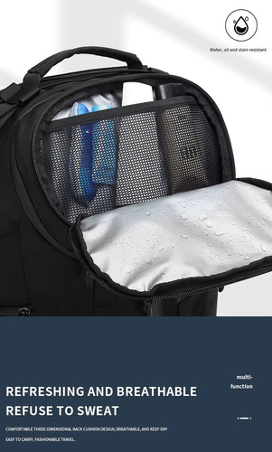 Mochila inteligente, de ocio y de alta capacidad impermeable bolsa de viaje 32L Notebook 15.6 Ozuko color negro