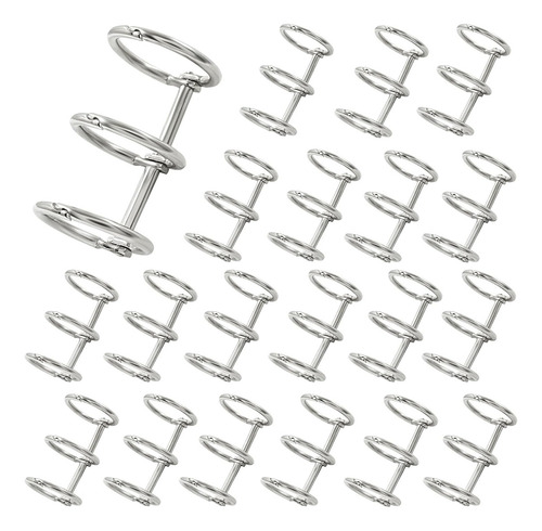 Ganchos De 3anillos 20mm Para Carpeta Agenda Plateados 20u