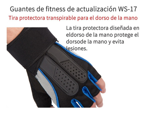 Imagen 2 de 10 de Guantes Tácticos Para Gimnasio, Pesas Unisex Azul, L