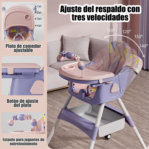 Silla Periquera Portatil De Comer Para Bebe Plegable Asiento
