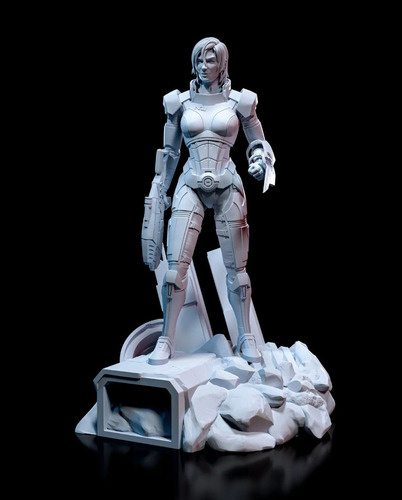 Comandante Shepard Mass Effect Game 24cm Figura Resina