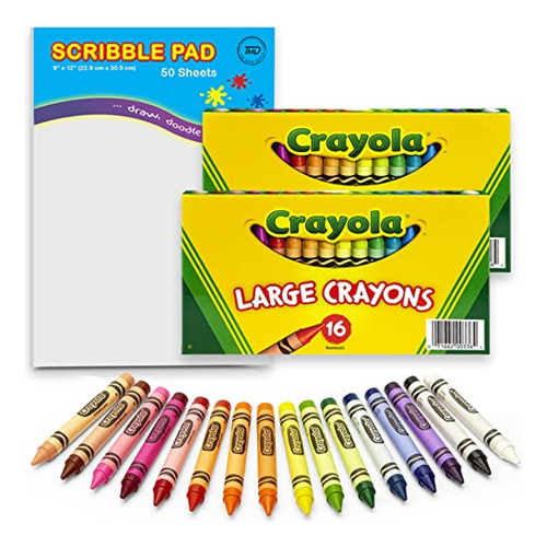 Crayola Crayones  Crayones Grandes, 16 Crayones De Colores V