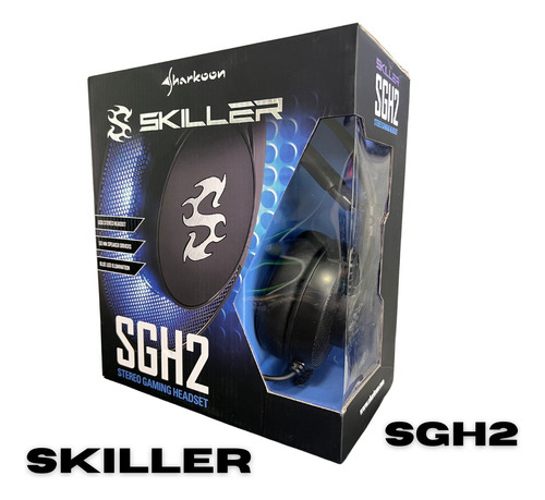Auriculares Sharkoon SGH2 Blue Led Gamer, conexión USB