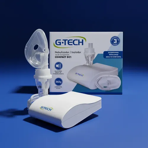 Inalador Nebulizador Gtech Bivolt Infantil Adulto Silencioso Branco 127/220v