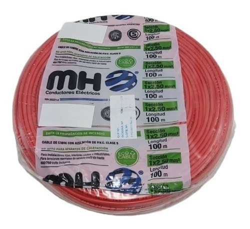 Cable Unipolar 2,5mm Normalizado Rollo 100mts Colores