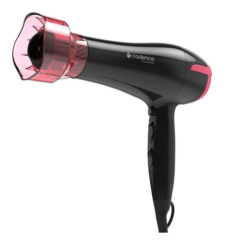 Secador de cabelo Cadence Curve Art SEC720 preto e rosa 127V