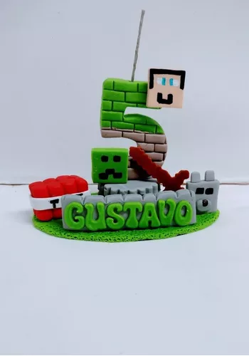 Vela Minecraft,Artesanal Vela de Aniversário Minecraft, Festa Minecraft,  Topo de bolo Minecraft, Decoração Minecraft