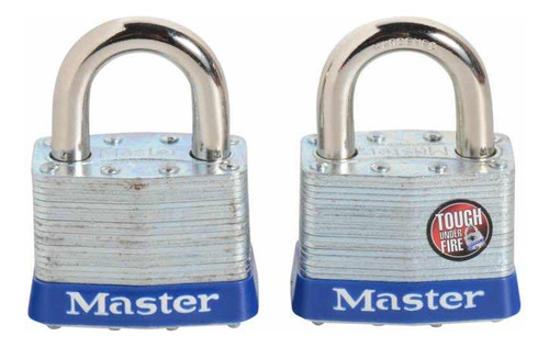 Set 2 Candados 50 Mm Acero Laminado Con Llaves Master Lock