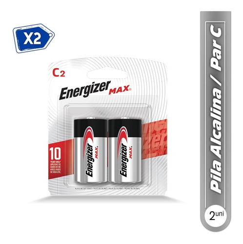 Pila Alcalina Tipo C 2 Unds Alkaline Energizer 2 Pack