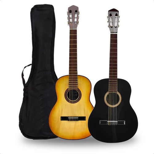 Guitarra Criolla Clasica Colores Superior + Funda + Pua Pack