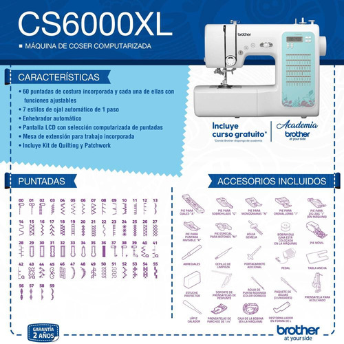 Máquina De Coser Computarizada Cs6000xl Mbc