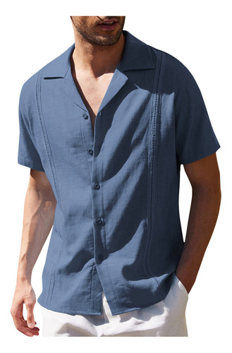 Camisa De Lino Para Hombre Casual Moda Playa