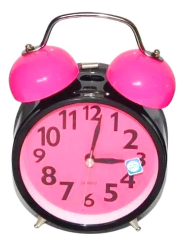 Reloj Despertador Doble Campana Con Luz - Color Fucsia 