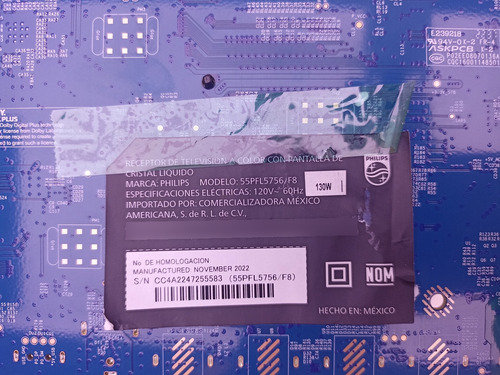 Main Philips 55pfl5756/f8 Cv817-nh Servitec Newton 98