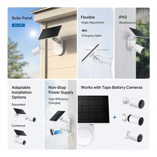 Panel Solar Tp-link Tapo A201 Para Cámaras Ip65 Blanco 5.2v 5.2v