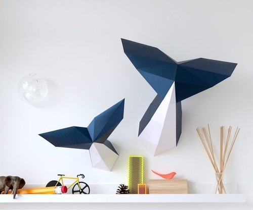 Imagen 2 de 3 de Colas De Ballenas De Papel 3d Decoración