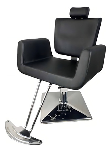 Silla Sillon Barbero Hidraulico Ajustable Estetica Salon Color Negro Forma De La Base Cuadrada Tipo De Respaldo Reclinable