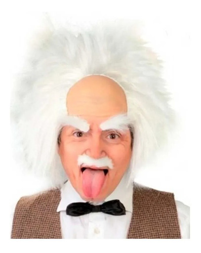Peluca Einstein Abuelo Cientifico Cotillon Disfraz Halloween