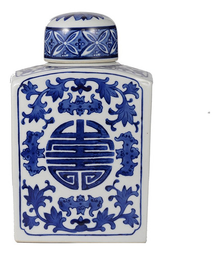 Frasco Potiche Oriental De Cerámica Esmaltada 