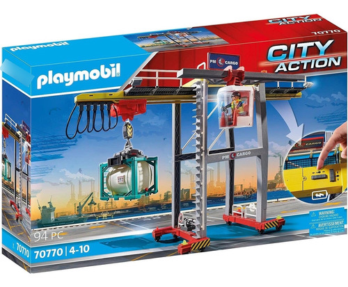 Playmobil City Action 70770 Grúa Con Contenedores