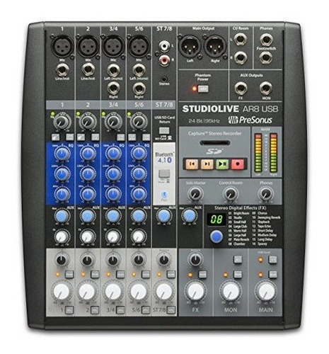 Presonus Studiolive Ar8 Usb Mezclador Híbrido De Rendimiento